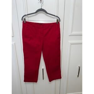 Talbots Women's Size 4 Red Crop Chino Pants Casual Mid Rise